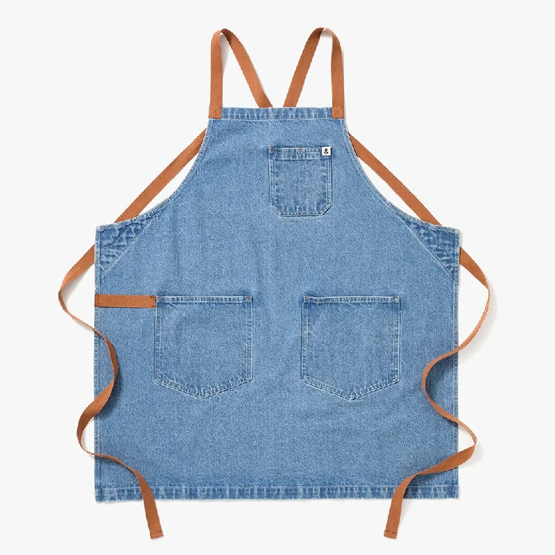 Cedar Blue Denim Crossback Apron