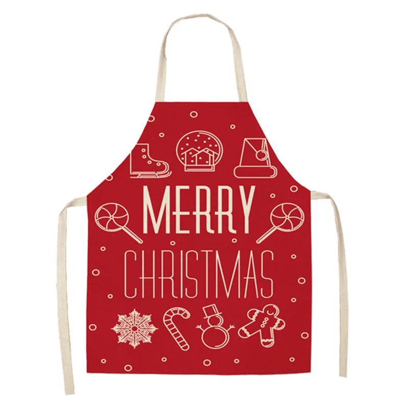 Christmas Holiday Decoration Linen Apron