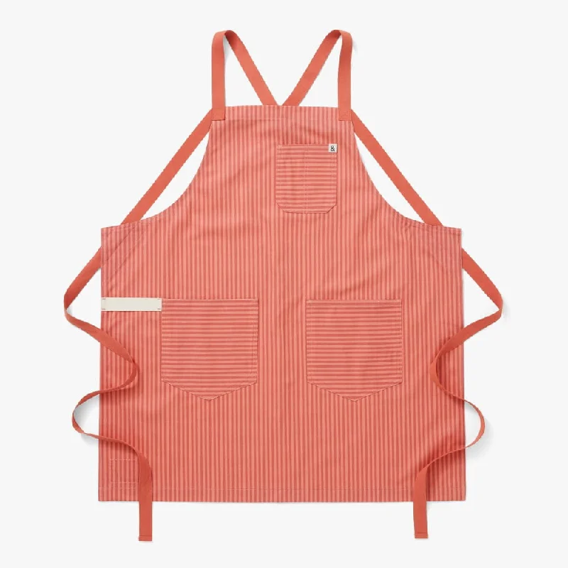 Clay Red Stripe Crossback Apron