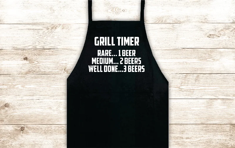 Grill Timer Apron Heat Press Vinyl Bbq Barbeque Cook Grill Chef Bake Food Kitchen Funny Gift Men