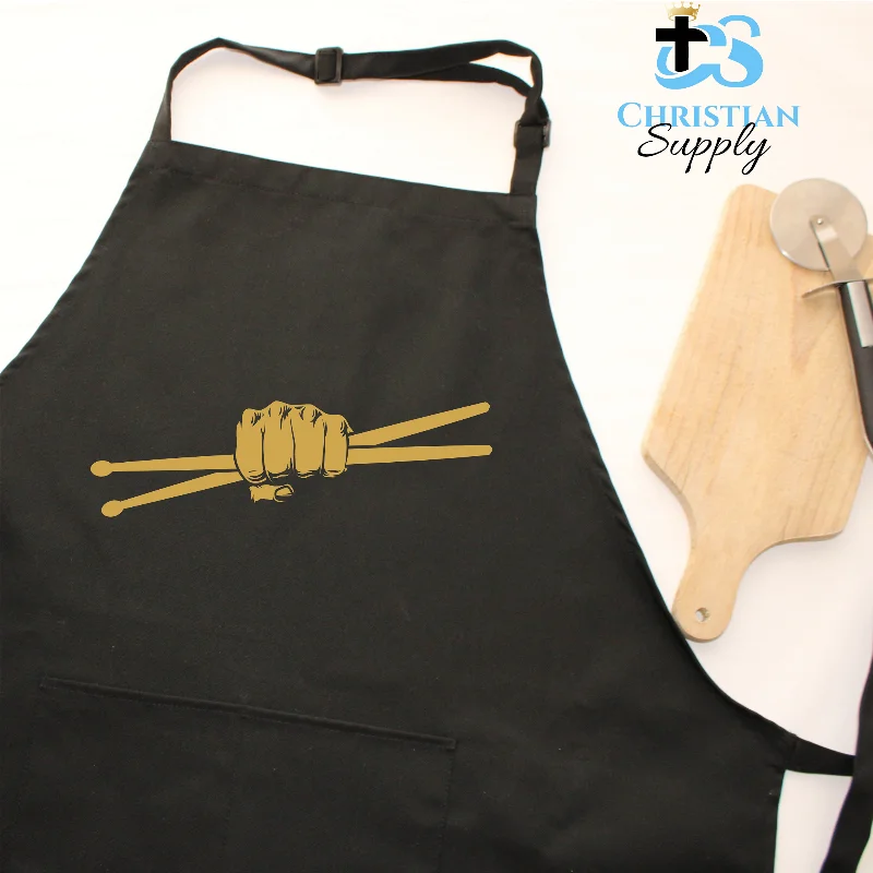 Hand Holding Drumsticks Apron