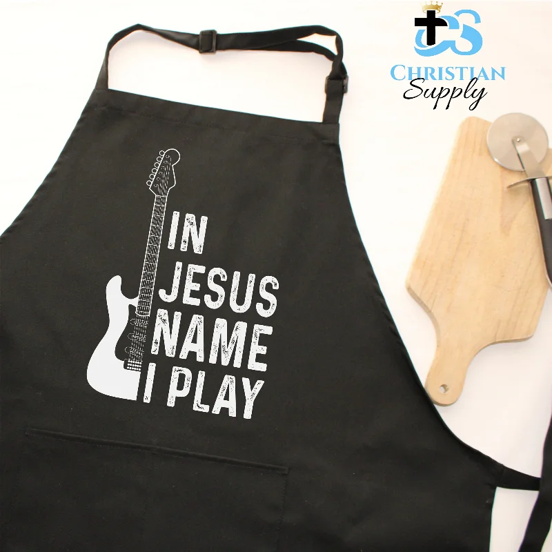 In Jesus Name I Play Guitar 2 Apron