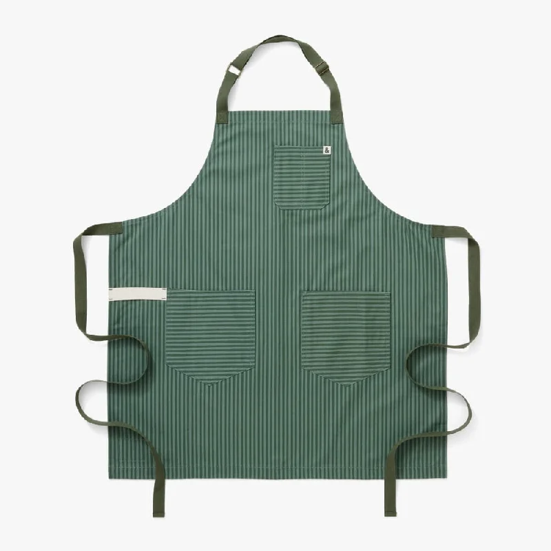 Kale Green Stripe Essential Apron