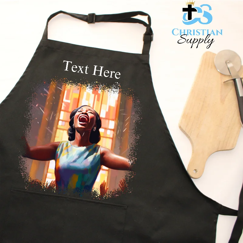 Woman Lifting Up A Praise Apron