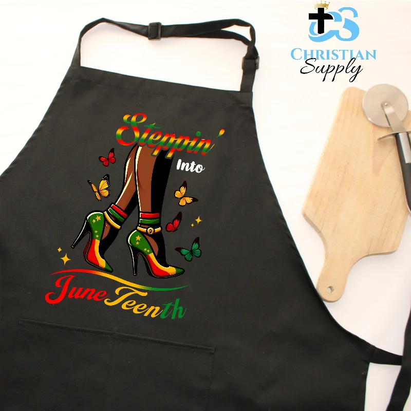 Steppin into Juneteenth Heels Apron