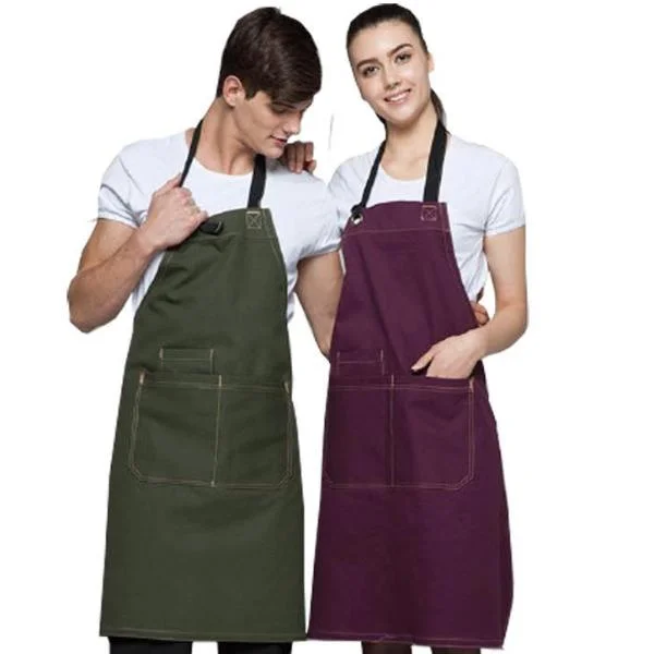 BBQ CHEF GREEN Canvas Apron | Kitchen BBQ Apron | Grill Apron | Barista Apron | M3009