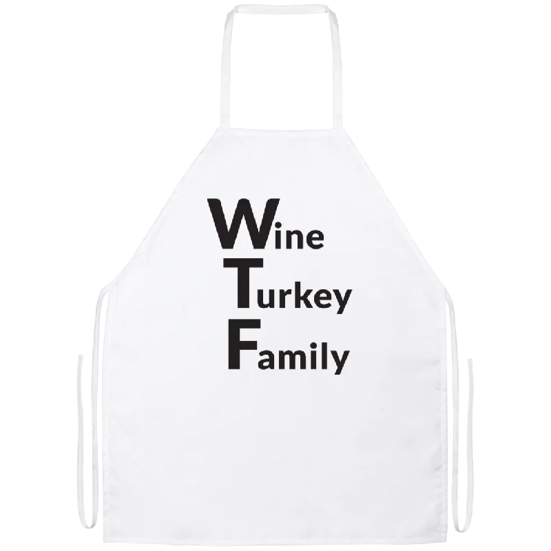 WTF Wine Turkey Family Apron