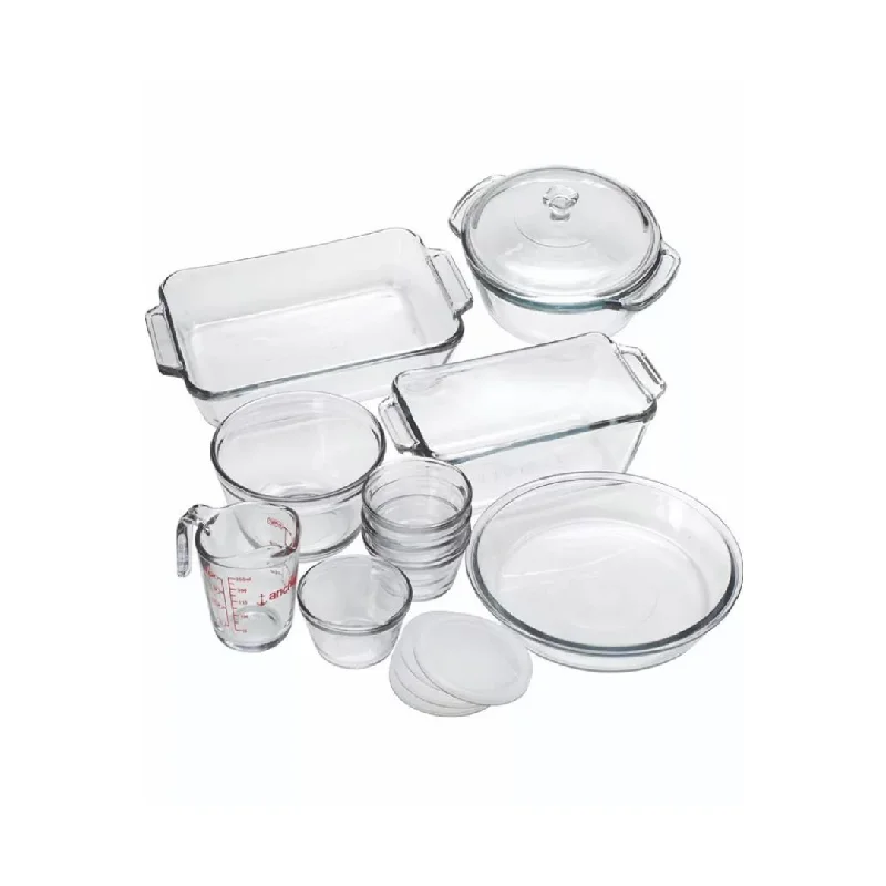 15-Piece Anchor Hocking Oven Basics Complete Glass Bakeware Set