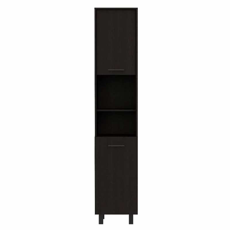 78" Modern Black Sleek and Tall Pantry Cabinet