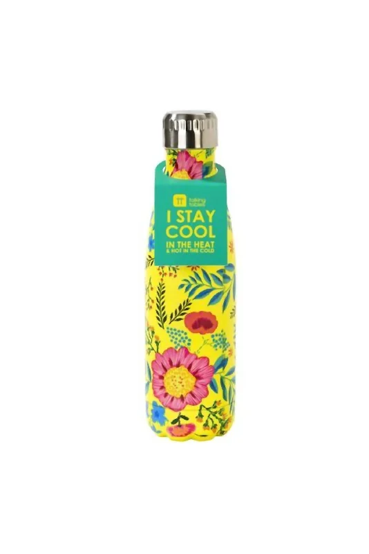 Boho Floral Bottle In Yellow