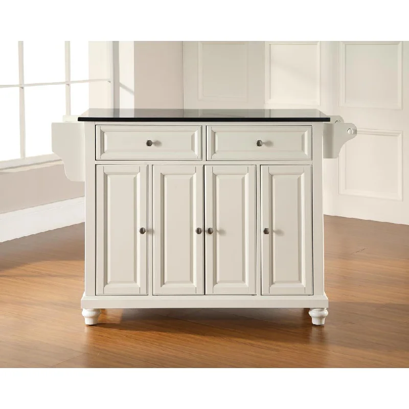 Cambridge Granite Top Full Size Kitchen Island/Cart White/Black