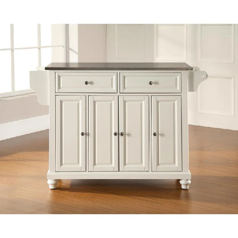 Cambridge Stainless Steel Top Full Size Kitchen Island/Cart White/Stainless Steel