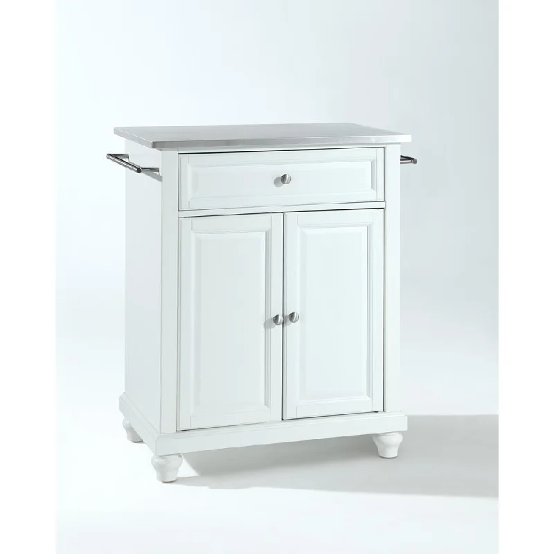 Cambridge Stainless Steel Top Portable Kitchen Island/Cart White/Stainless Steel