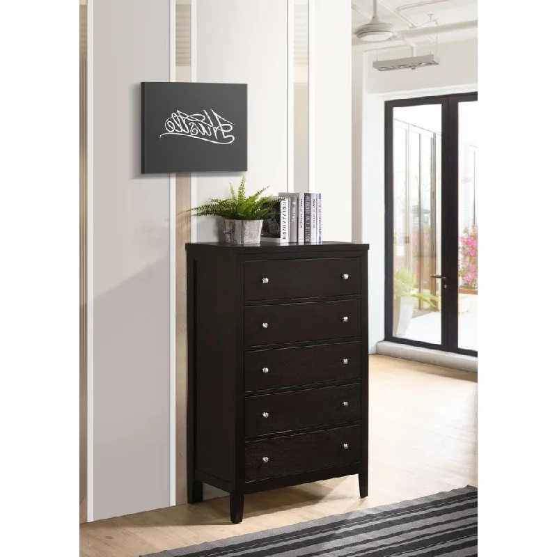 Carlton 5-drawer Rectangular Chest Cappuccino