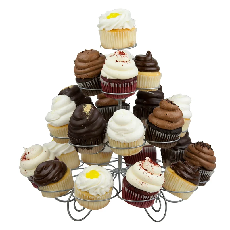 3 Tier Steel 23 Cupcake Holder, Silver