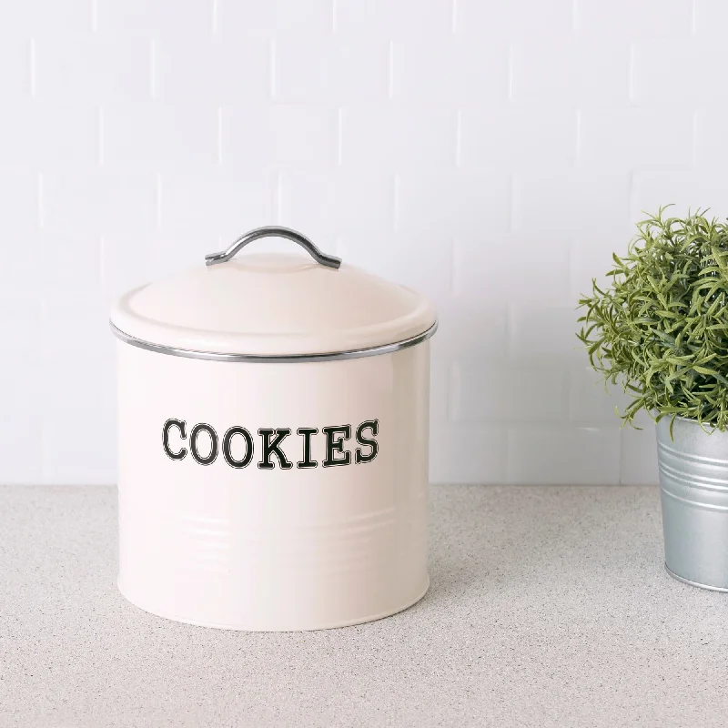 Tin Cookie Jar, Ivory