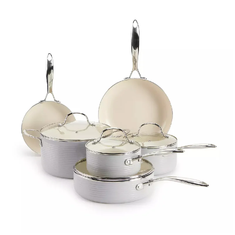 Food Network Farmstead 10-Piece Nonstick Ceramic Cookware Set (3 Colors)