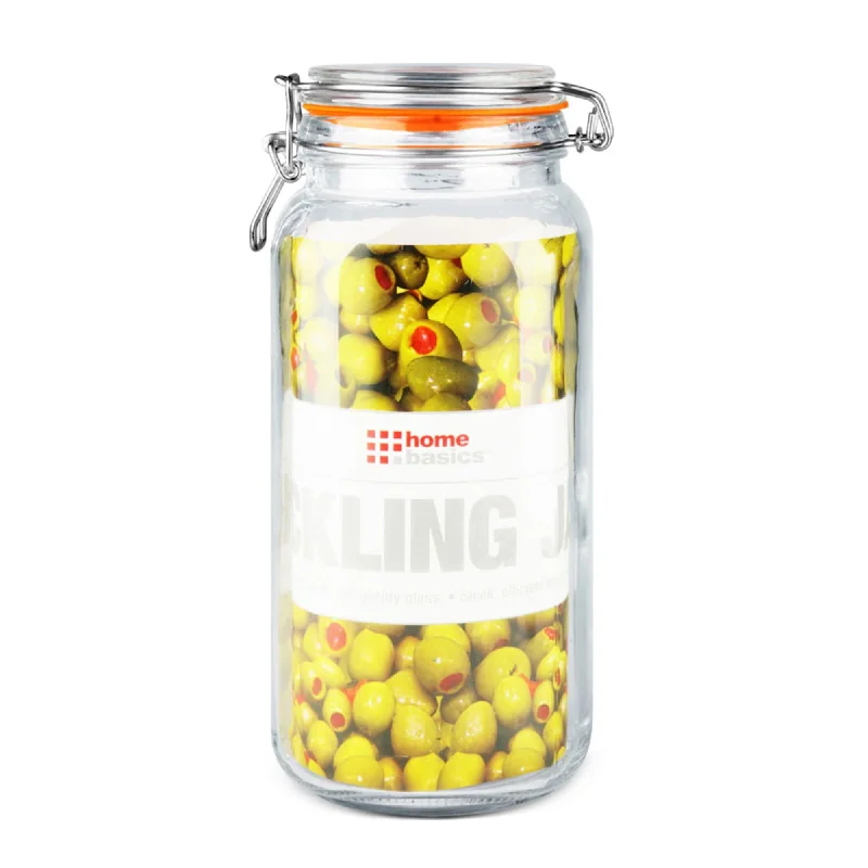 67.5 oz. Glass Pickling Jar with Wire Bail Lid and Rubber Seal Gasket