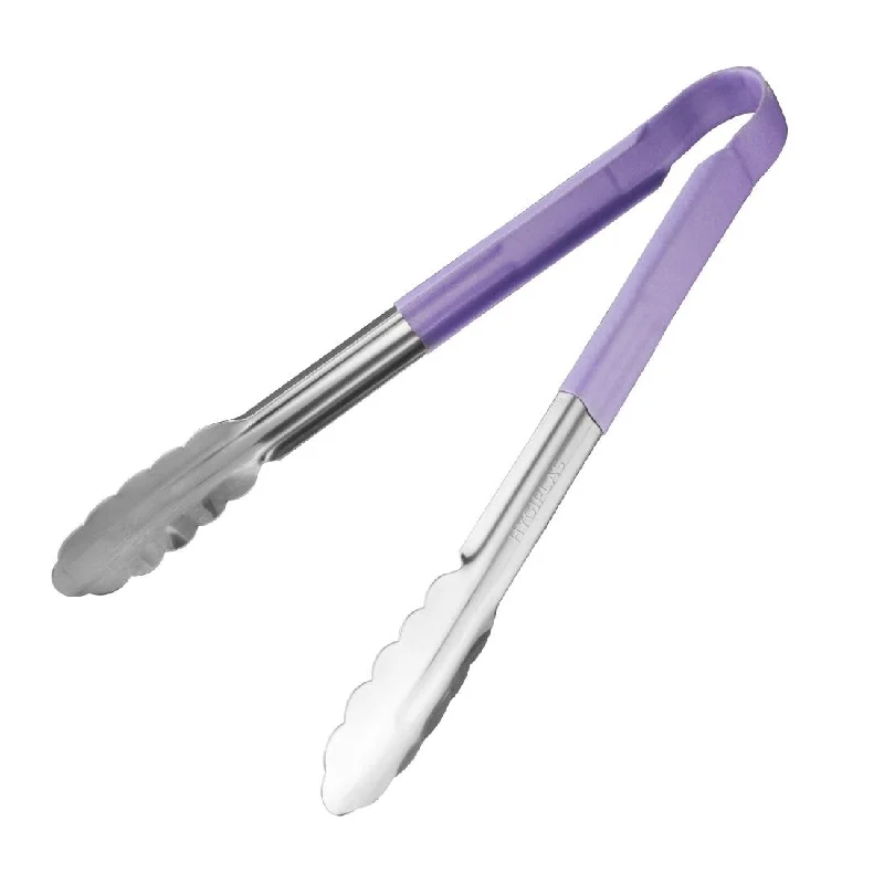 Hygiplas Colour Coded Purple Serving Tongs 300mm