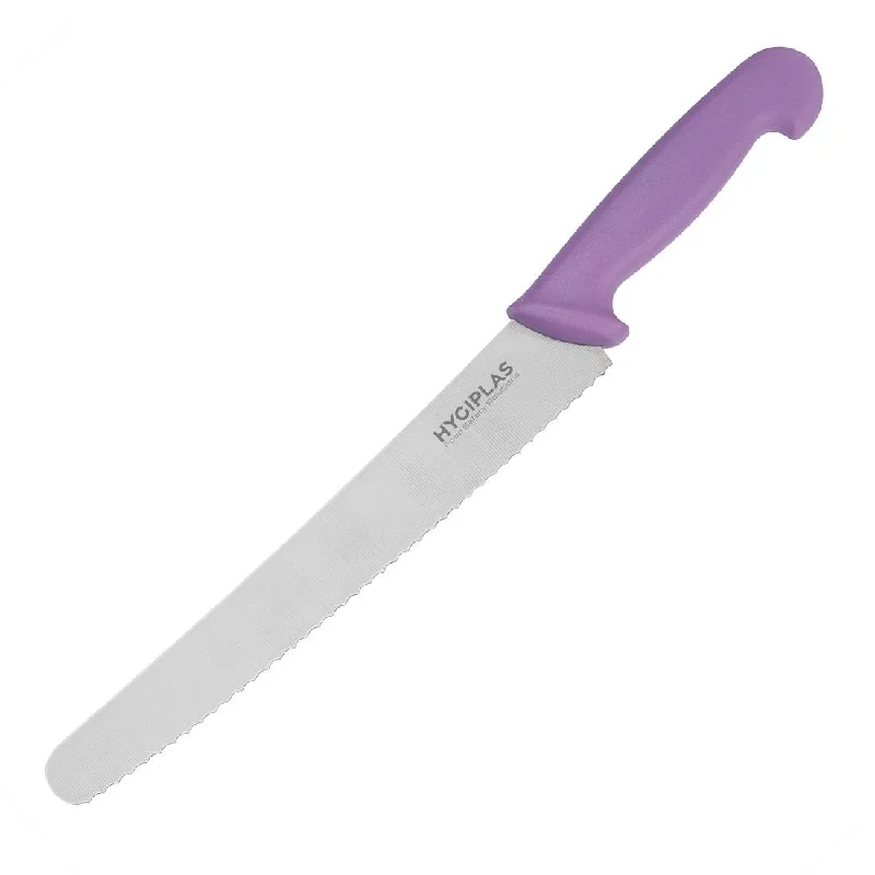 Hygiplas Serrated Pastry Knife Purple 255mm