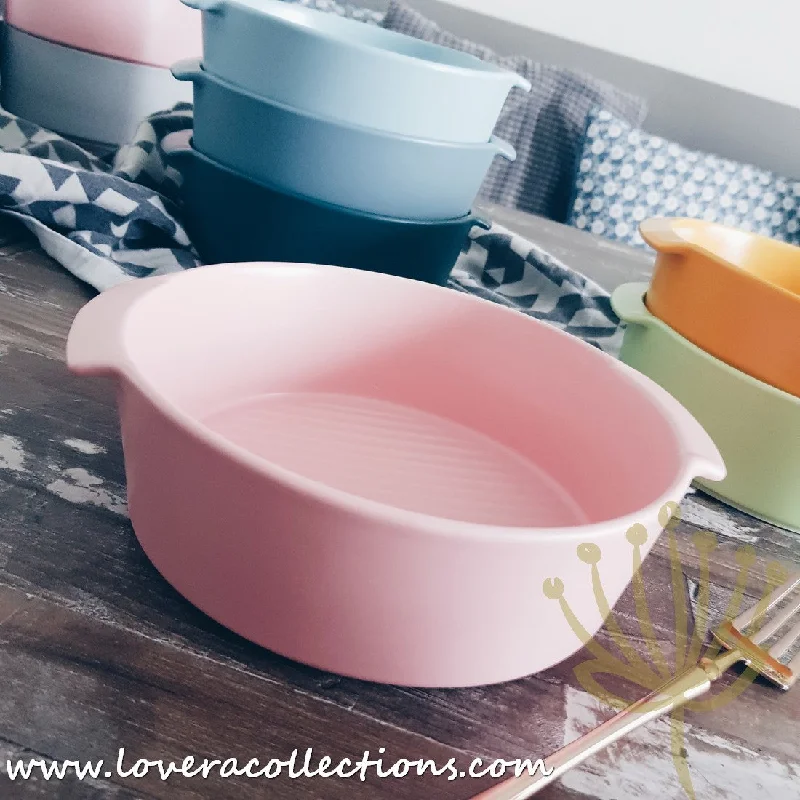 *BUY 1 FREE 1 PROMO* Kalours PINK Round Baking Dish w Handles