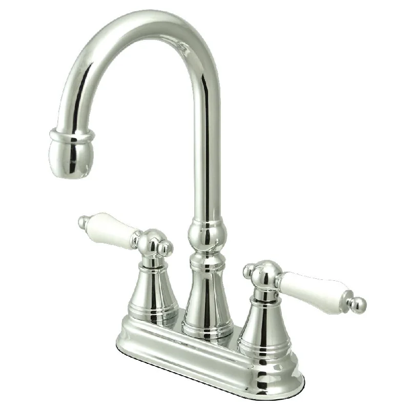 Kingston Brass Chrome Two Handle 4" Centerset Bar Prep Sink Faucet KS2491PL