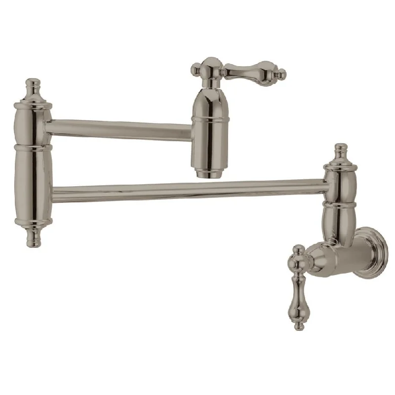 Kingston Brass Lever Handle Satin Nickel Kitchen Pot Filler Faucet KS3108AL