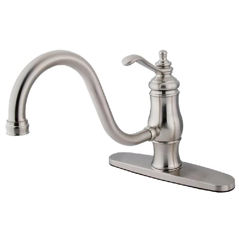 Kingston Brass Satin Nickel Single Handle 8" Centerset Kitchen Faucet KS1578TLLS