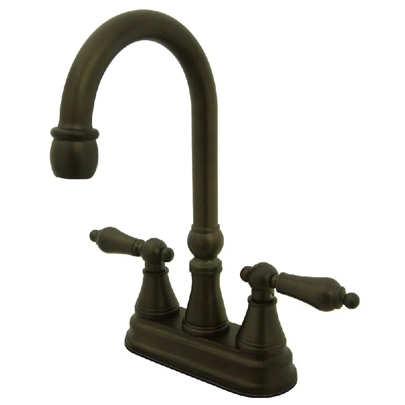 Kingston Oil Rubbed Bronze Two Handle 4" Centerset Bar Prep Sink Faucet KS2495AL