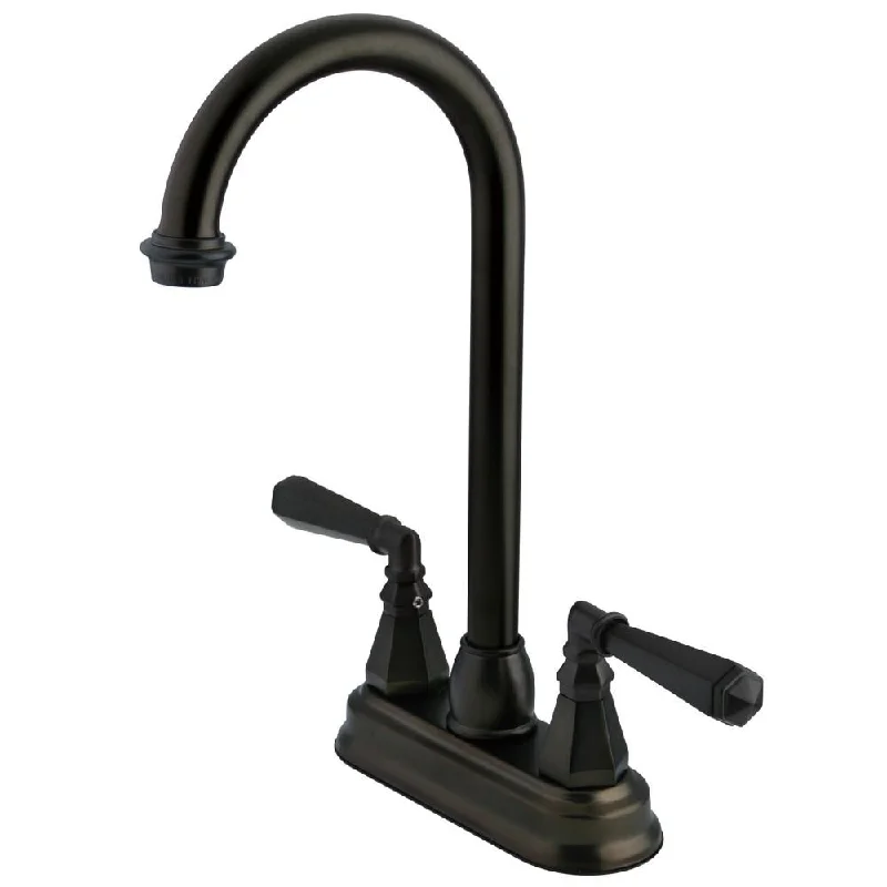 Kingston Oil Rubbed Bronze Two Handle 4" Centerset Bar Prep Sink Faucet KS4495HL