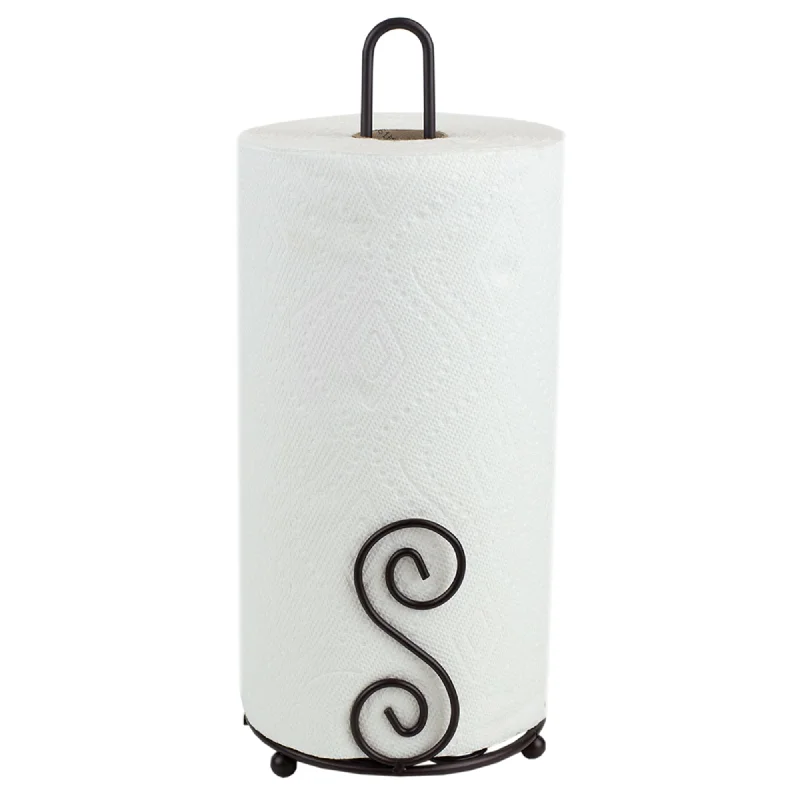 Scroll Collection Steel Paper Towel Holder, Bronze