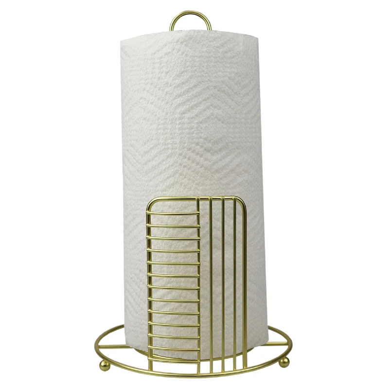 Halo Free Standing Steel Paper Towel Holder, Gold