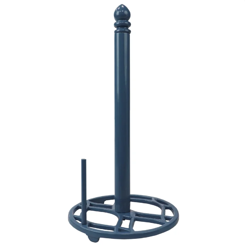 Iris Freestanding Cast Iron Paper Towel Holder with Tear Bar, Slate