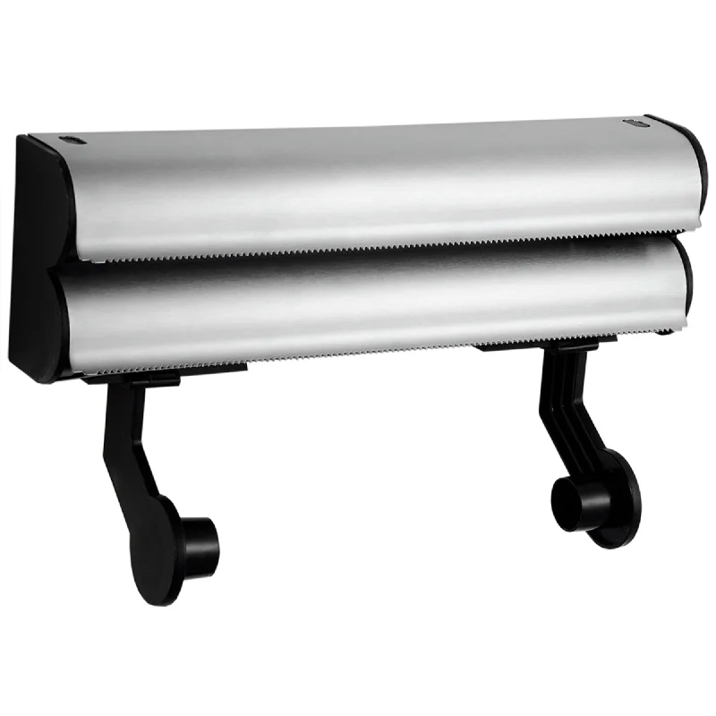 Stainless Steel Paper Towel Holder with Integrated Wrap Dispenser