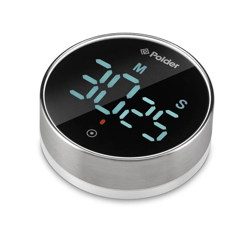 Polder Twist Digital Kitchen Timer with Extra Large Display and 100 Minute Countdown, Black