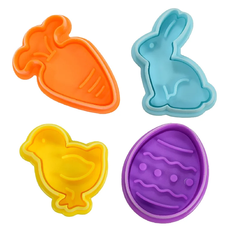 R&M International 4 Piece Easter Cookie Stamper Set, 2-Inch