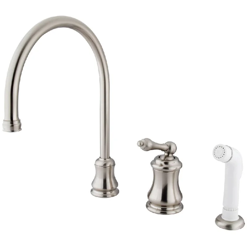 Satin Nickel Single Handle Widespread Kitchen Faucet with Sprayer KS3818AL