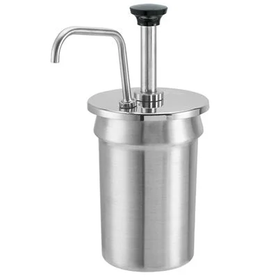 Server 1 Oz Inset Pump with Lid for 2.5 Qt Inset, Stainless Steel