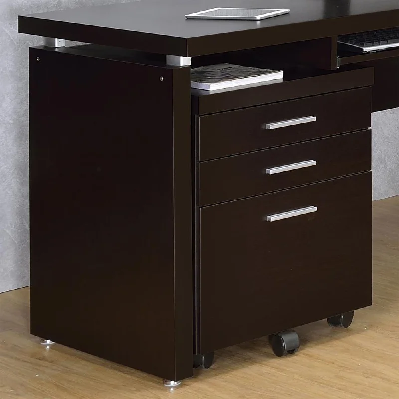 Skylar 3-drawer Mobile File Cabinet Cappuccino