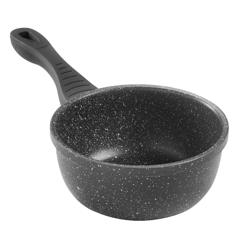 Sovereign Stone Non-Stick Milk Pan (16cm) Marble Effect Stainless Steel Saucepan