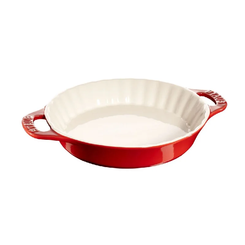 Staub Ceramique 11" Round Pie Dish, Cherry