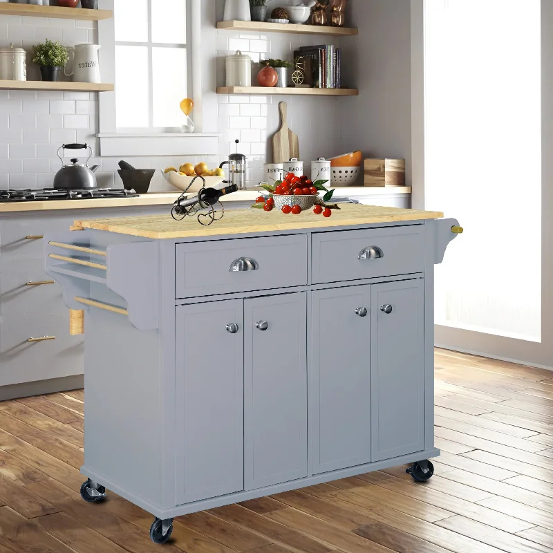 Streamdale Cambridge Wood Top Kitchen Island With Storage 0001