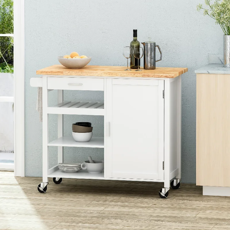 Streamdale Contemporary Kitchen Cart Extra Counter & Storage Space