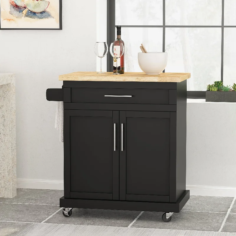 Streamdale Contemporary Kitchen Cart with Ample Storage and Rolling Casters