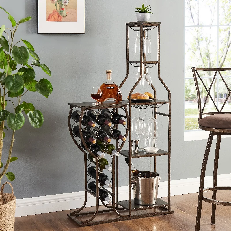 Streamdale Grey 11 Bottle Wine Bakers Rack