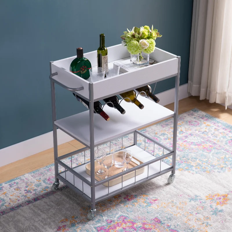 Streamdale Kitchen Cart White Silver