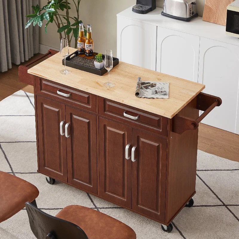 Streamdale Mobile Kitchen Island Cart With 2 drawers