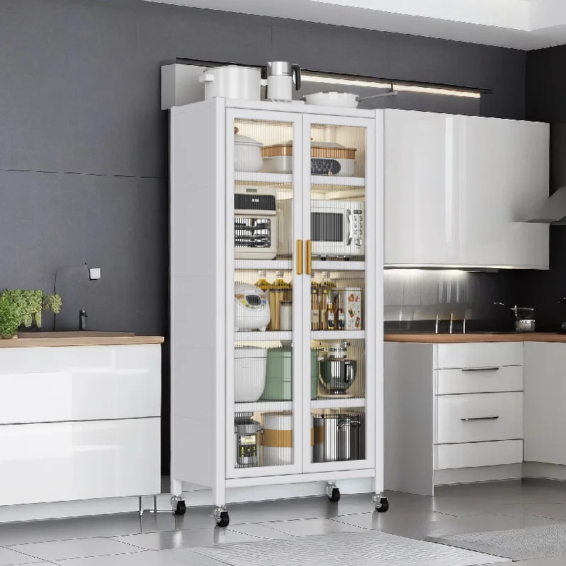 Streamdale Open-door kitchen shelving Floor-to-ceiling multilevel household microwave storage cabinet