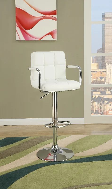 Streamdale Set of 2 White Faux Leather Barstool Chairs