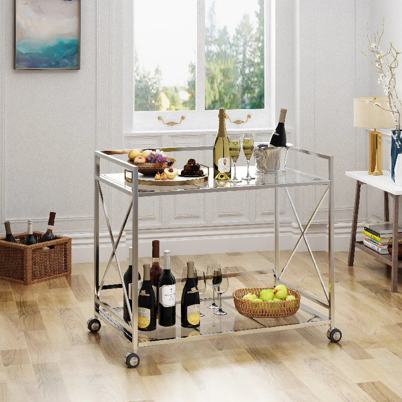 Streamdale Timeless Modern 2-Tier Bar Cart Sleek